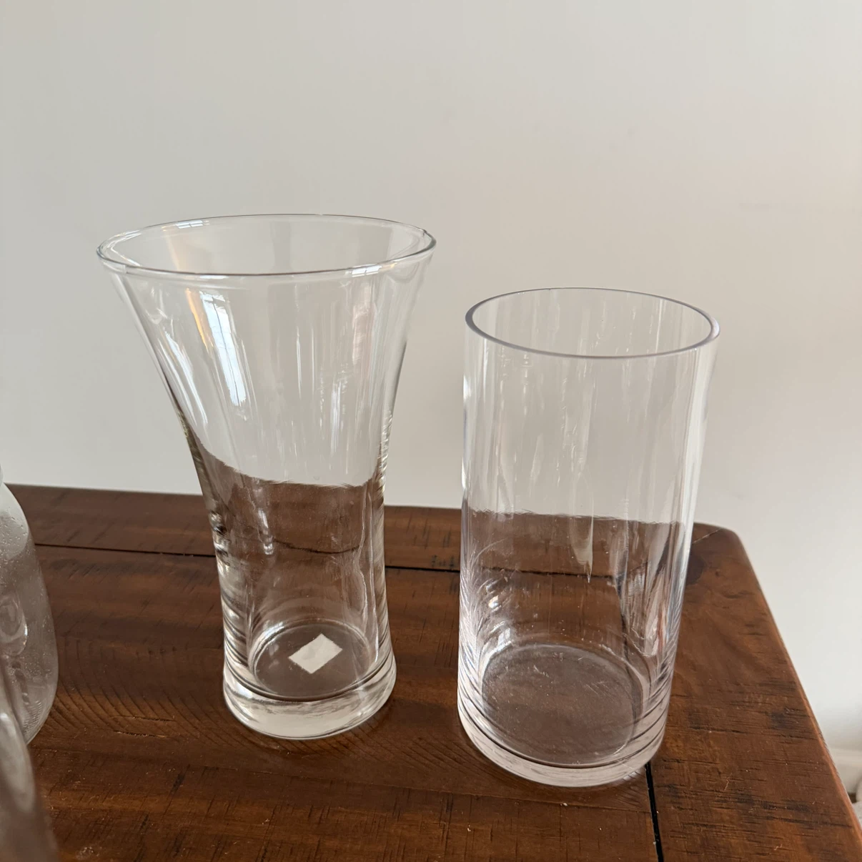 2 Clear Glass Cylinder Vase