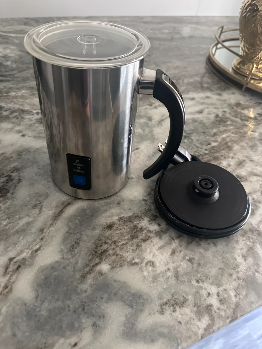 Stainless Steel Milk Frother with Lid