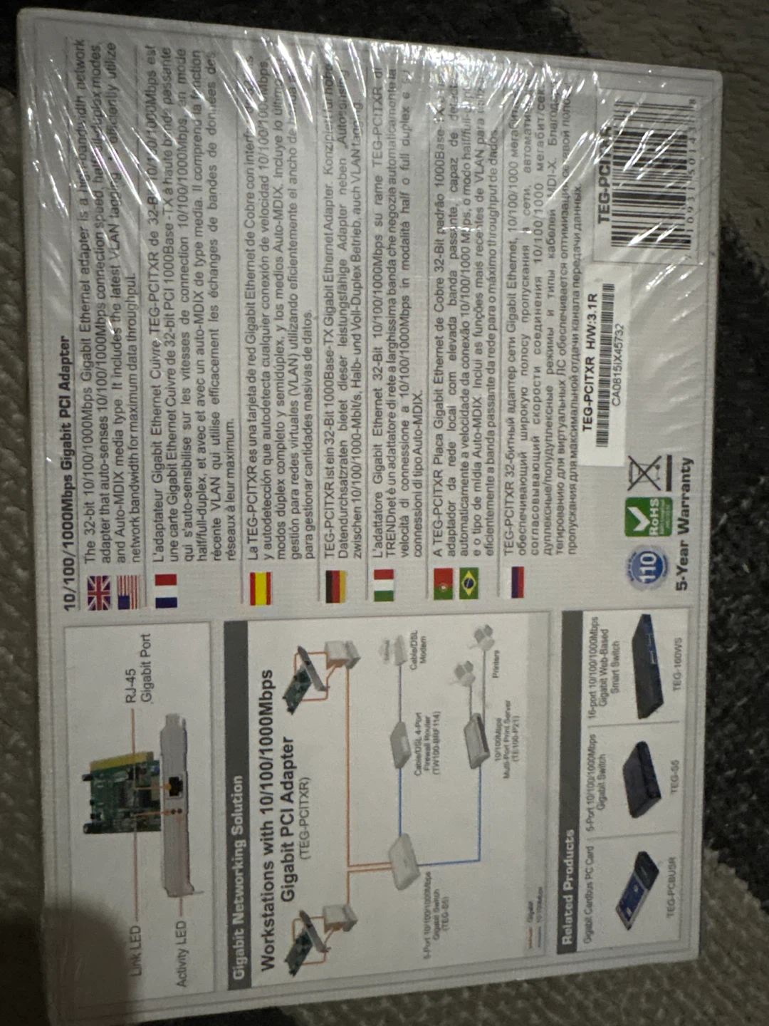 TRENDnet 10/100/1000Mbps Gigabit PCI Adapter TEG-PCITXR - photo 3
