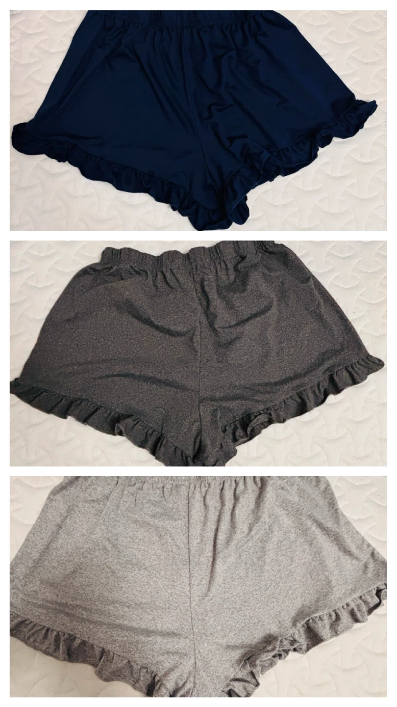 Ruffle Hem Sleep Shorts all 3 for $10