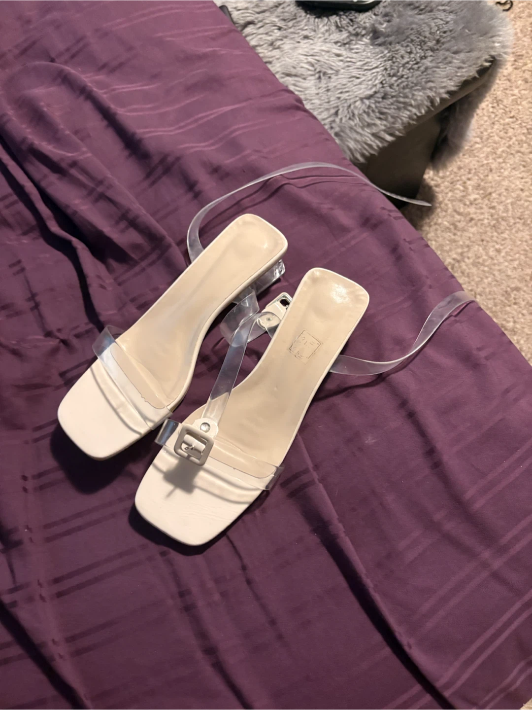 Clear Strap Block Heels