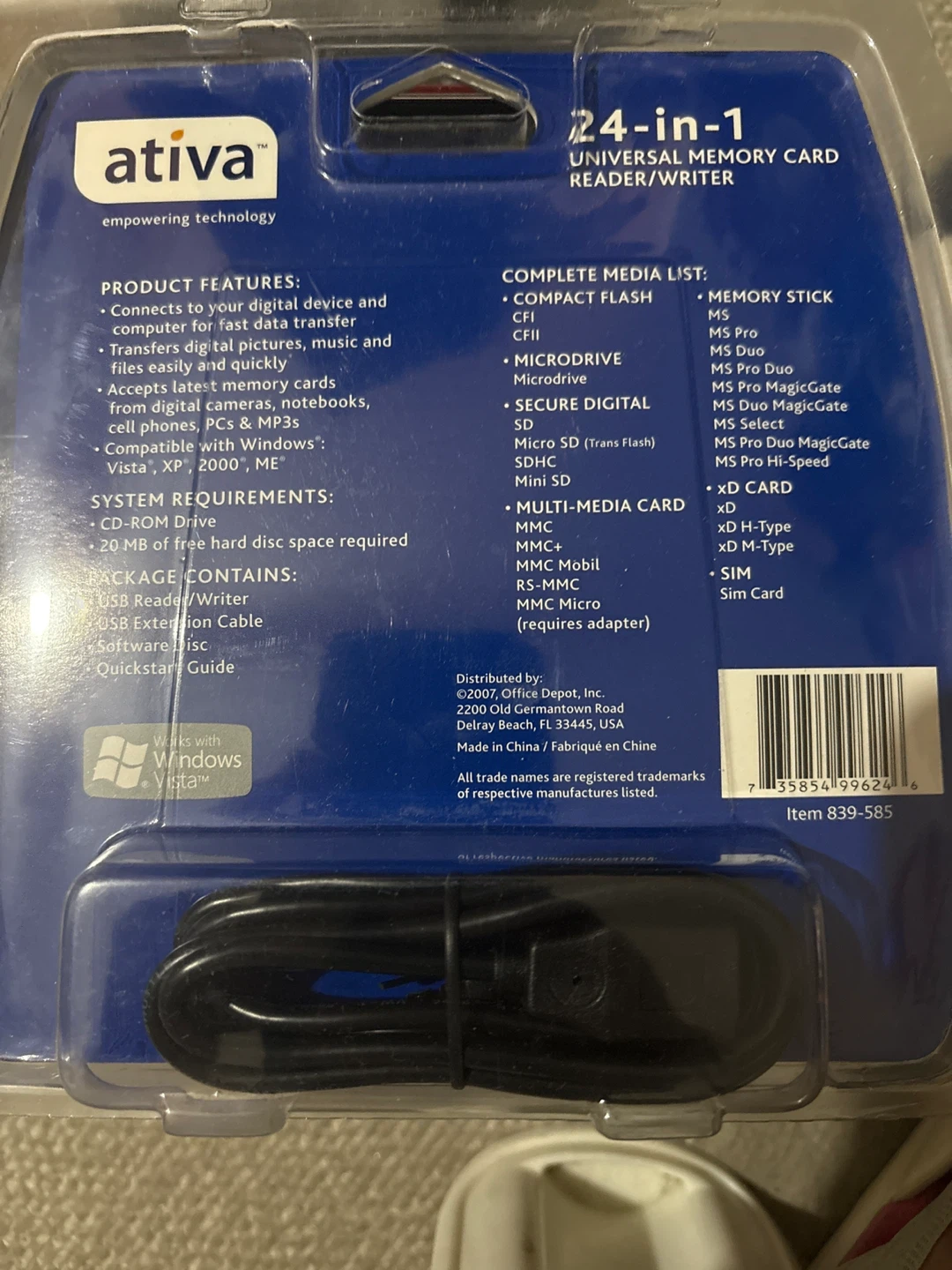 Ativa 24-in-1 Universal Memory Card Reader/Writer - photo 2
