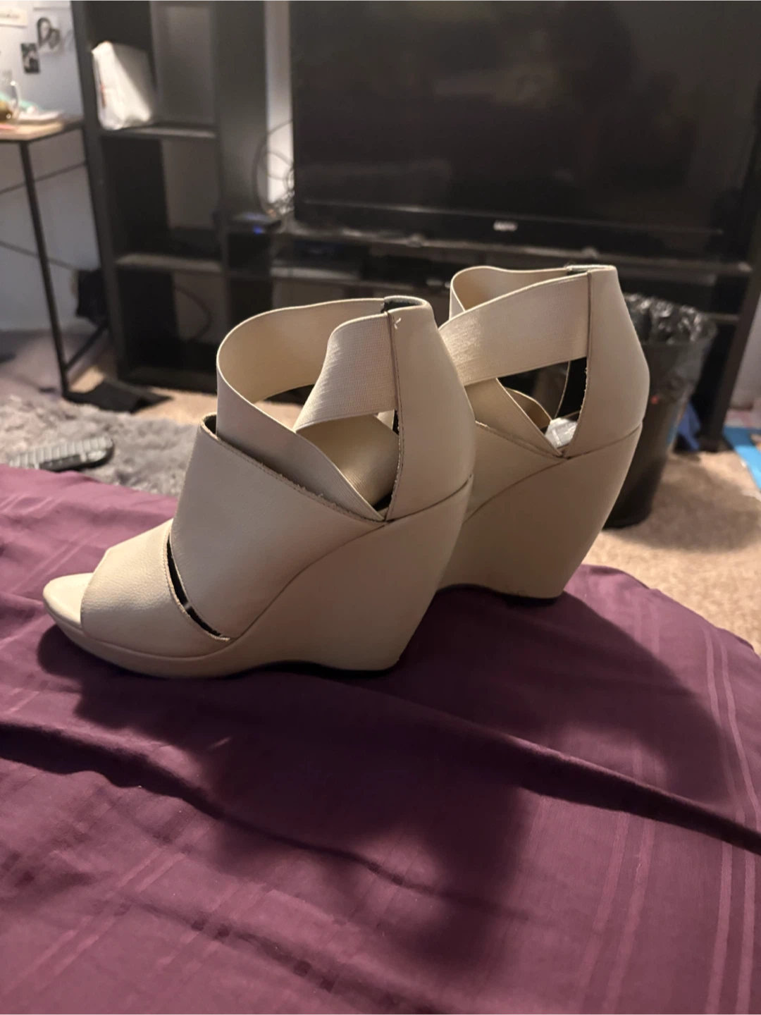 Beige Wedge Heels - photo 2