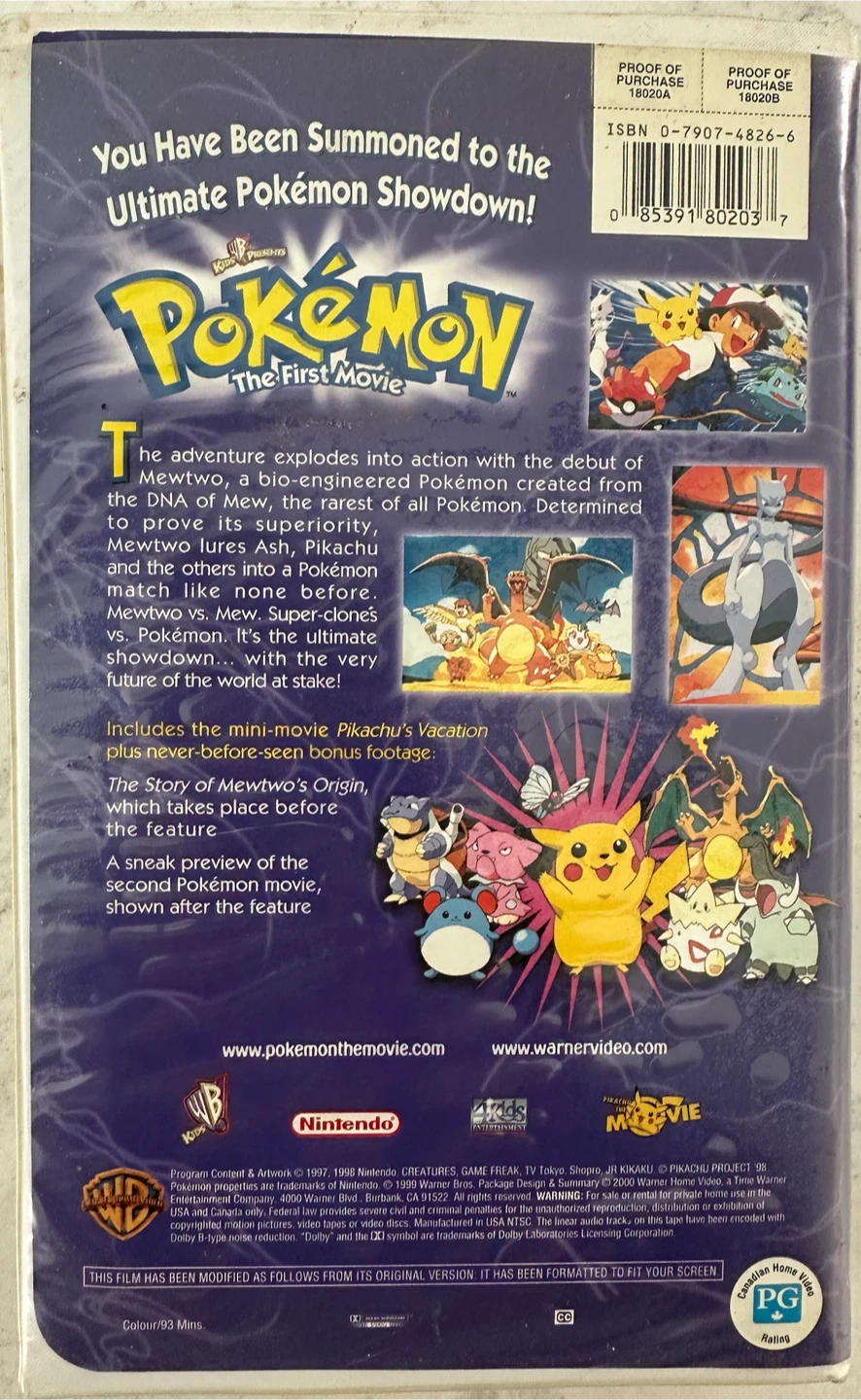 Vintage Pokémon: The First Movie VHS Tape - photo 2