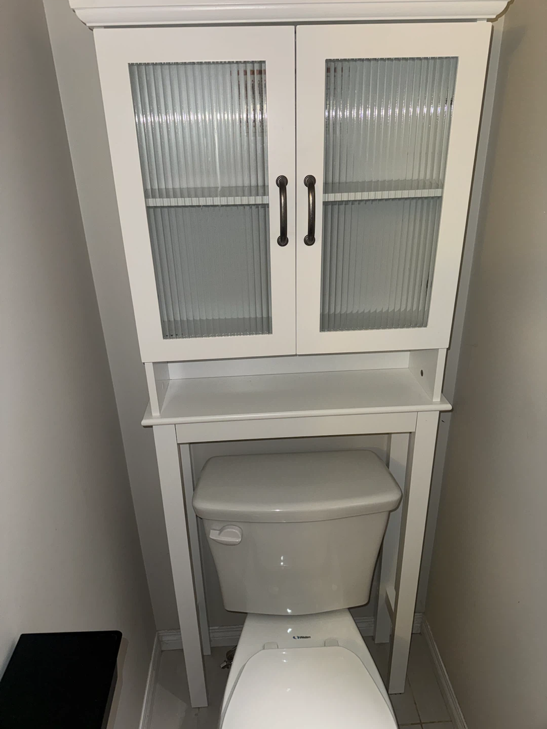 White Over-the-Toilet Storage Cabinet