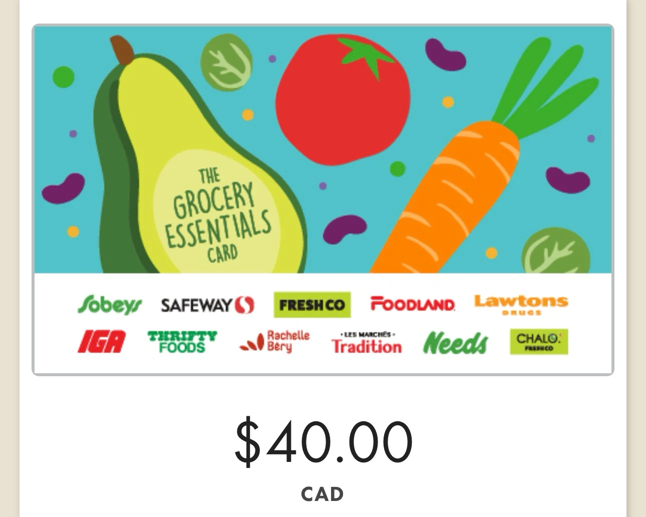 $40 freshco, Sobeys e-giftcard - selling for $30