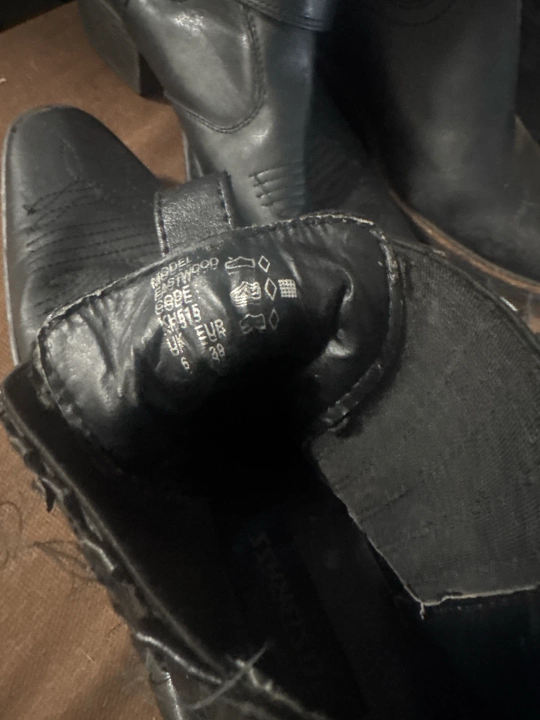 Black western Leather Ankle Boots - photo 3