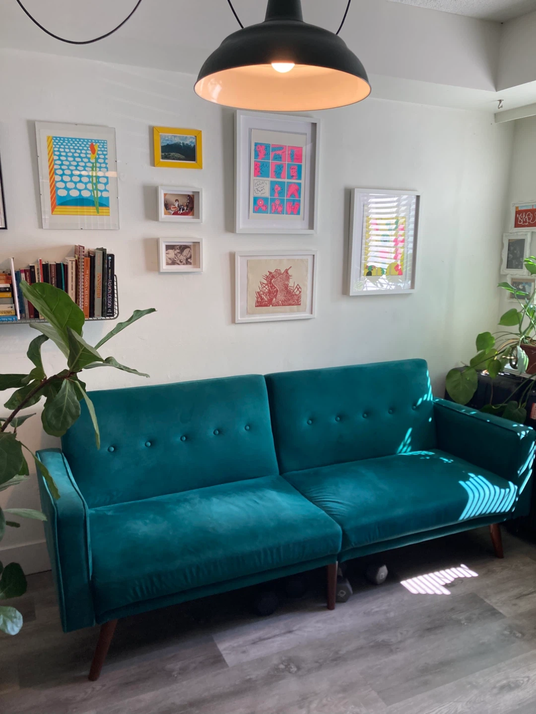 Green Velvet Tufted Loveseat Sofa