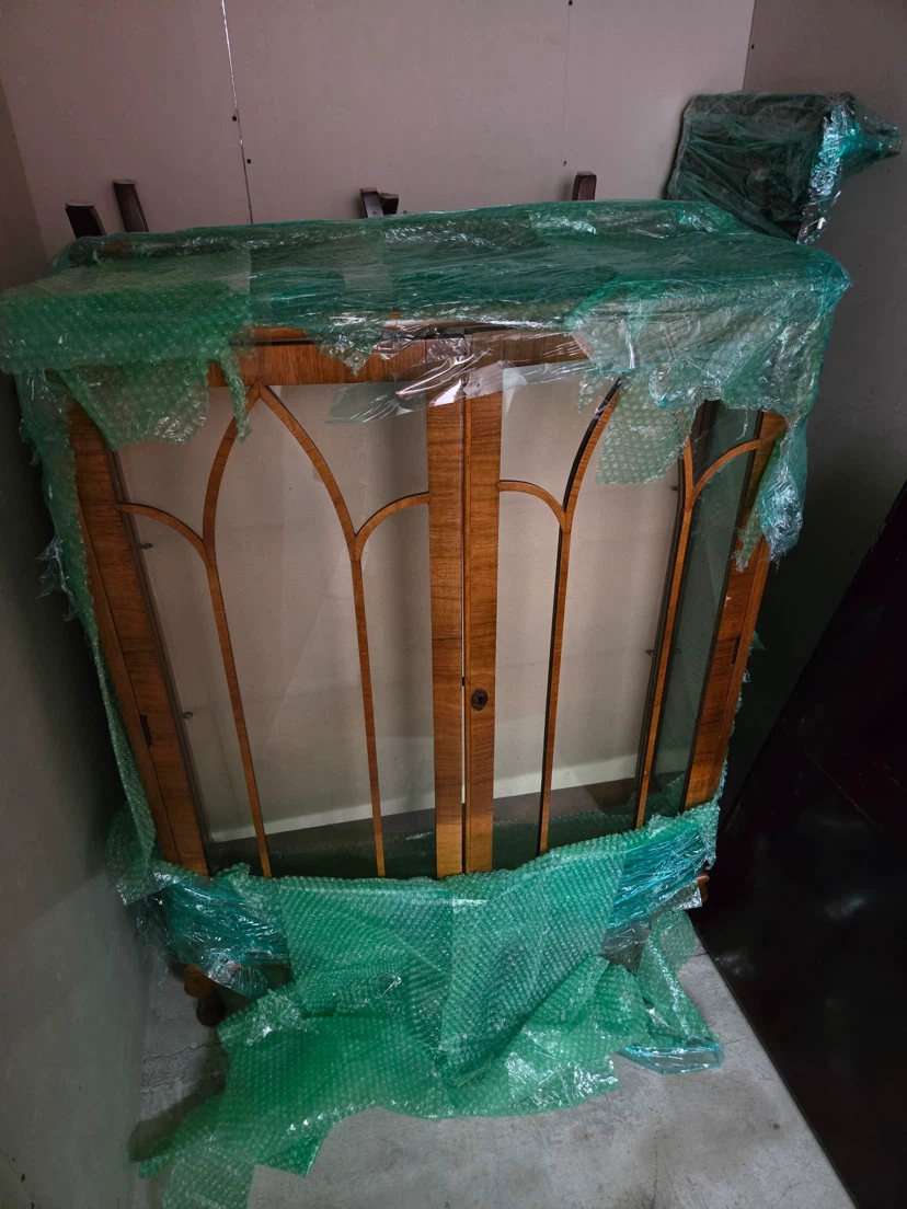 Vintage Wooden Glass Display Cabinet