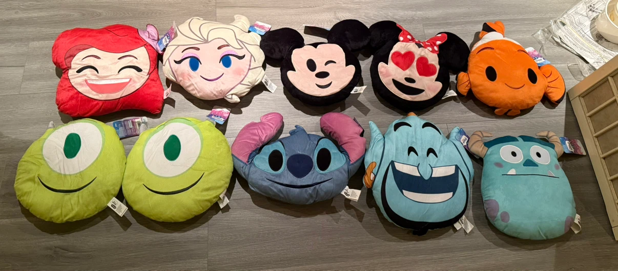 Full Set Of Disney Plush Pillows - Assorted Characters