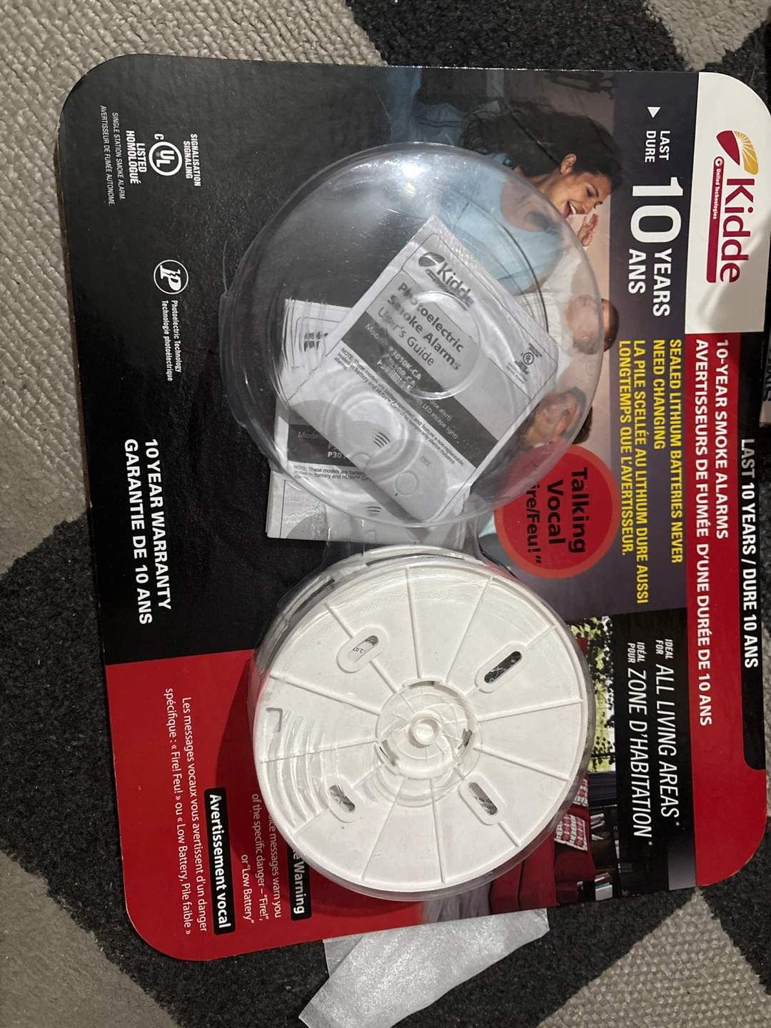 Kidde Photoelectric Smoke Alarm with 10-Year Battery