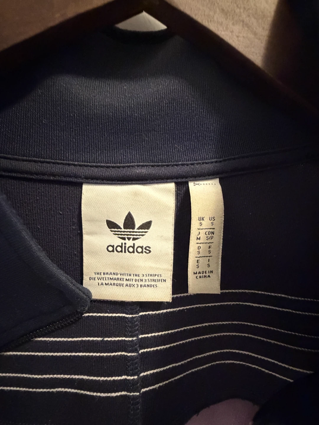 Adidas Track Jacket Navy Purple White Size S - photo 2