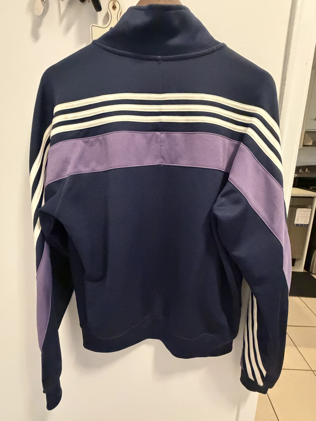 Adidas Track Jacket Navy Purple White Size S - photo 5