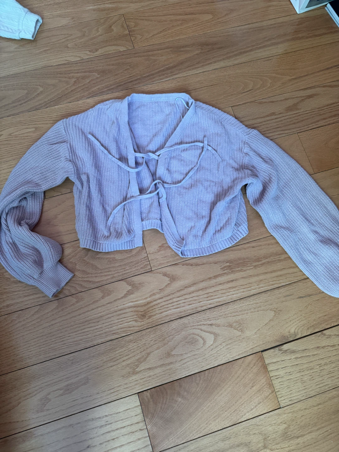 Cropped Cardigan with Tie Front