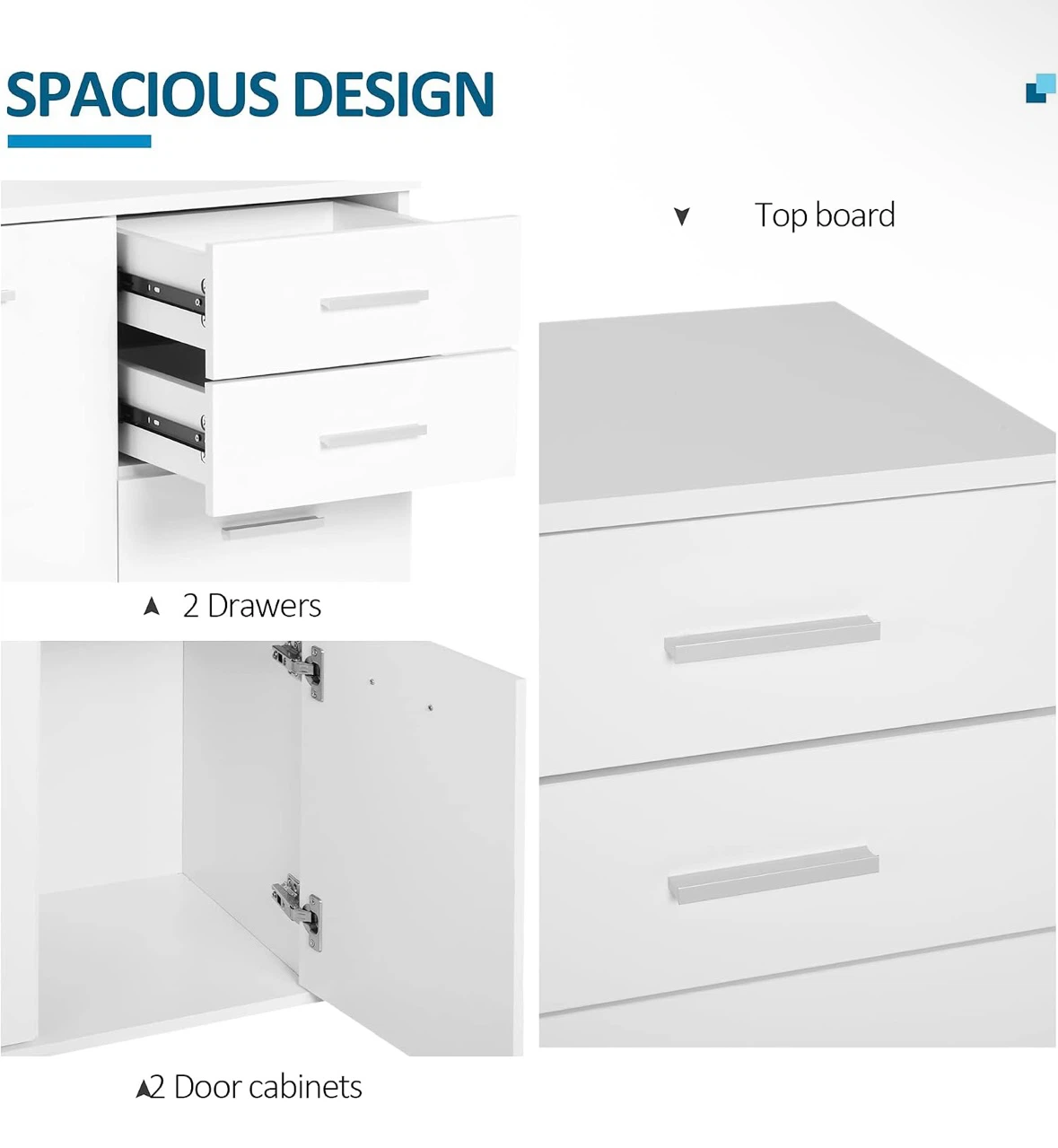[NEW in the Box] High Gloss Sideboard with 2 Drawers and 2 Doors - photo 3