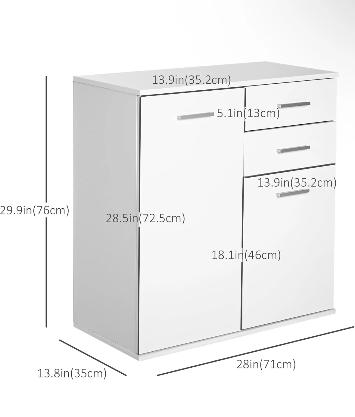 [NEW in the Box] High Gloss Sideboard with 2 Drawers and 2 Doors - photo 5