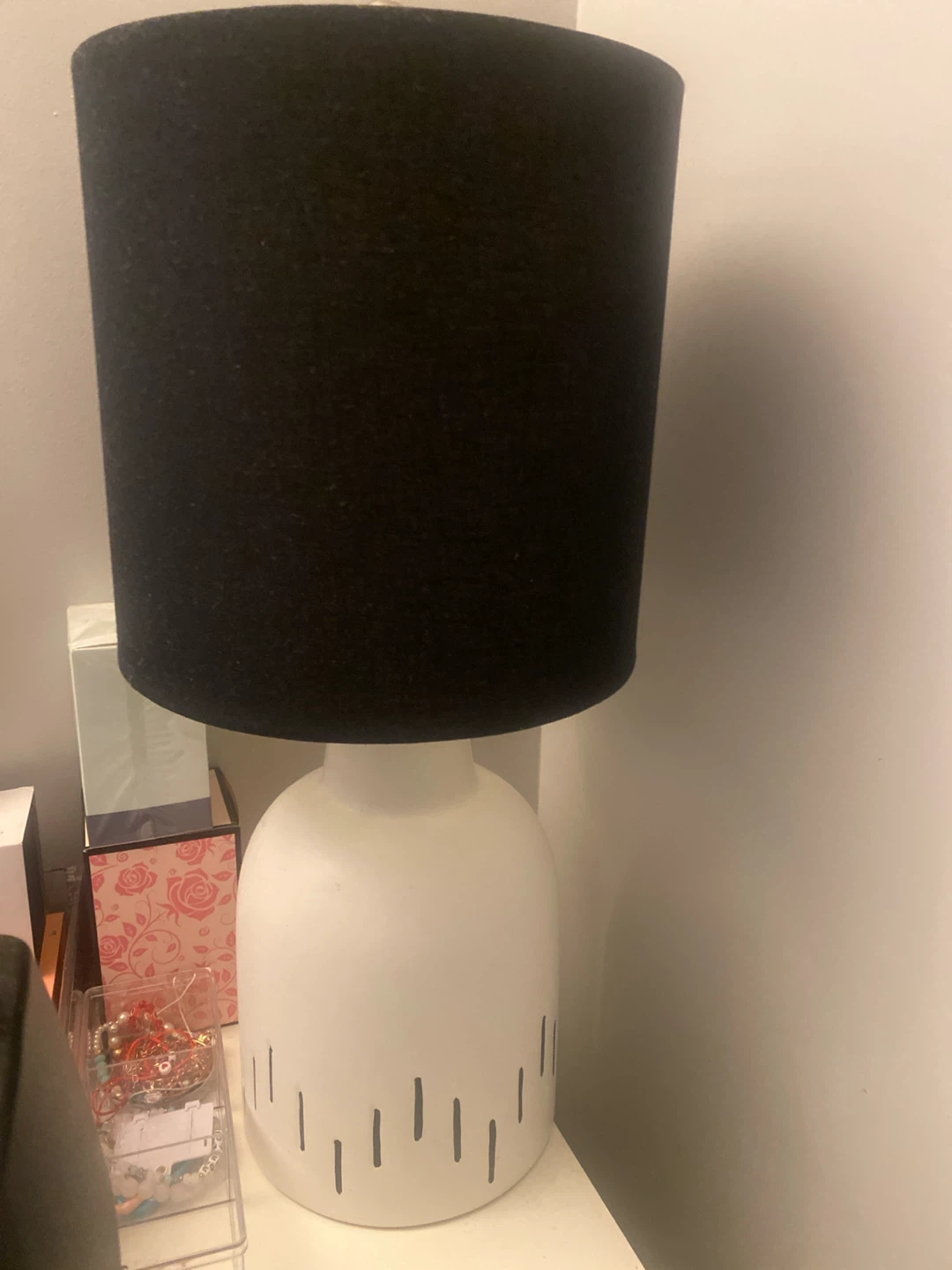 White Desk Lamp with Black Shade