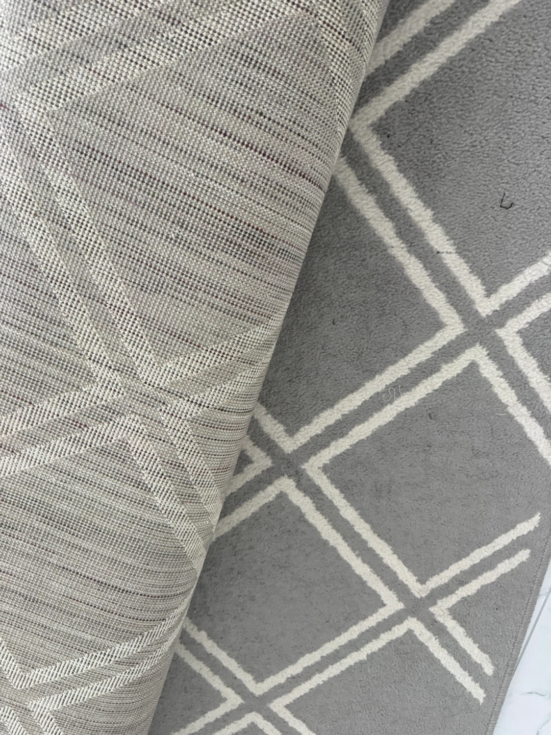Grey Geometric Area Rug