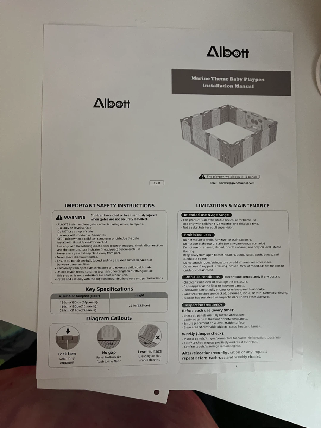 Albbott Marine Baby Playpen/play yard centre - photo 3