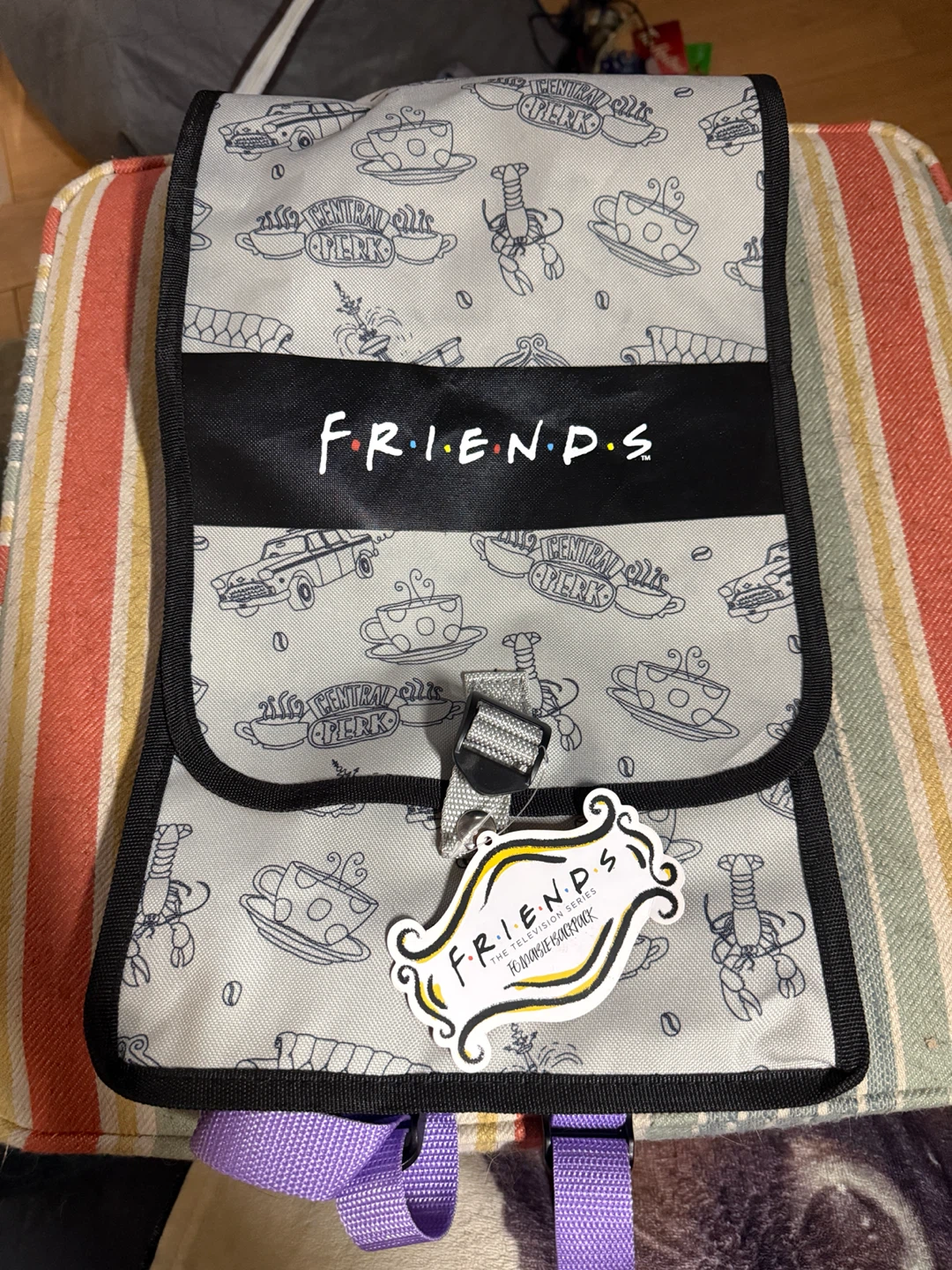 FRIENDS themed Backpack with Purple Straps NEW
