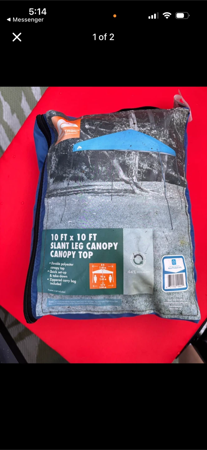 Ozark Trail 10 ft x 10 ft Slant Leg Canopy Top