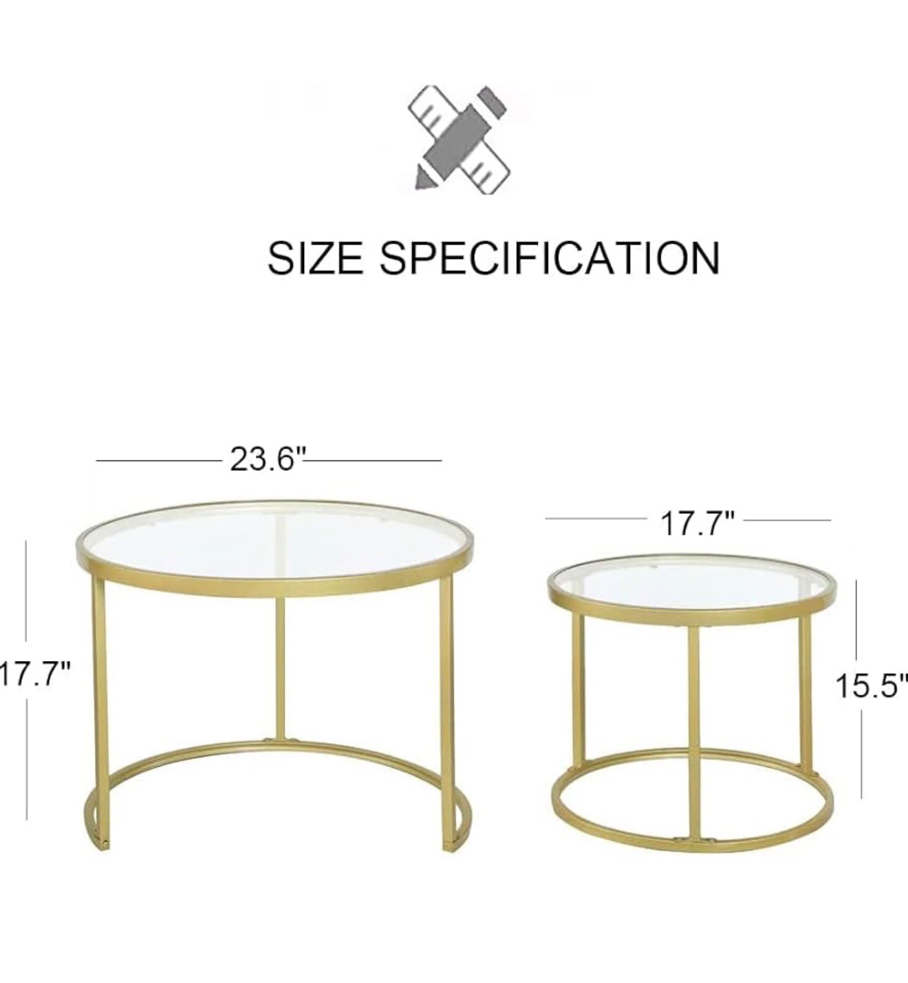 Gold Nesting table set - photo 4