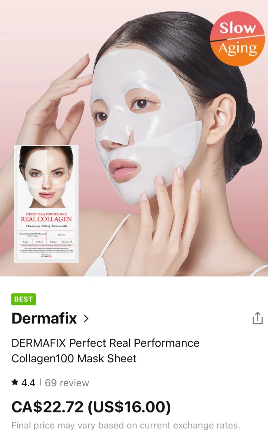 DERMAFIX Real Collagen Mask | Korean Skincare | Brand New