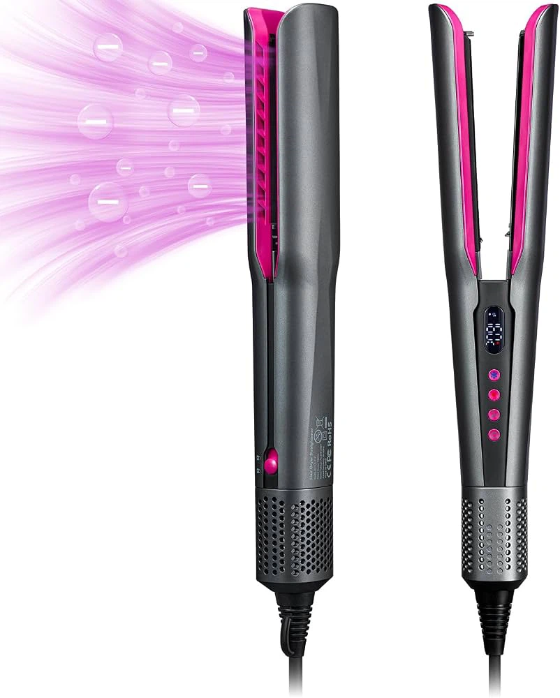 2 in 1 Wet to Dry Air Straightener with High-Speed Ionic Airflow - photo 2