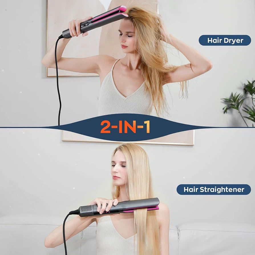 2 in 1 Wet to Dry Air Straightener with High-Speed Ionic Airflow - photo 4
