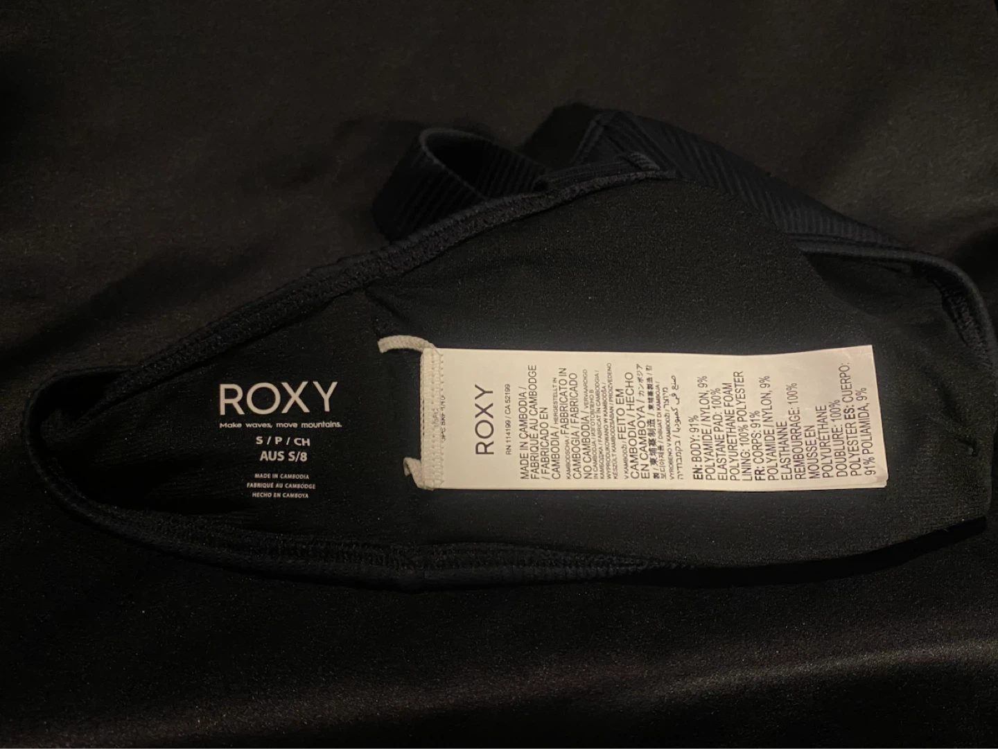 Roxy Women's Ribbed V-Neck Bikini Top Size S/P - photo 4