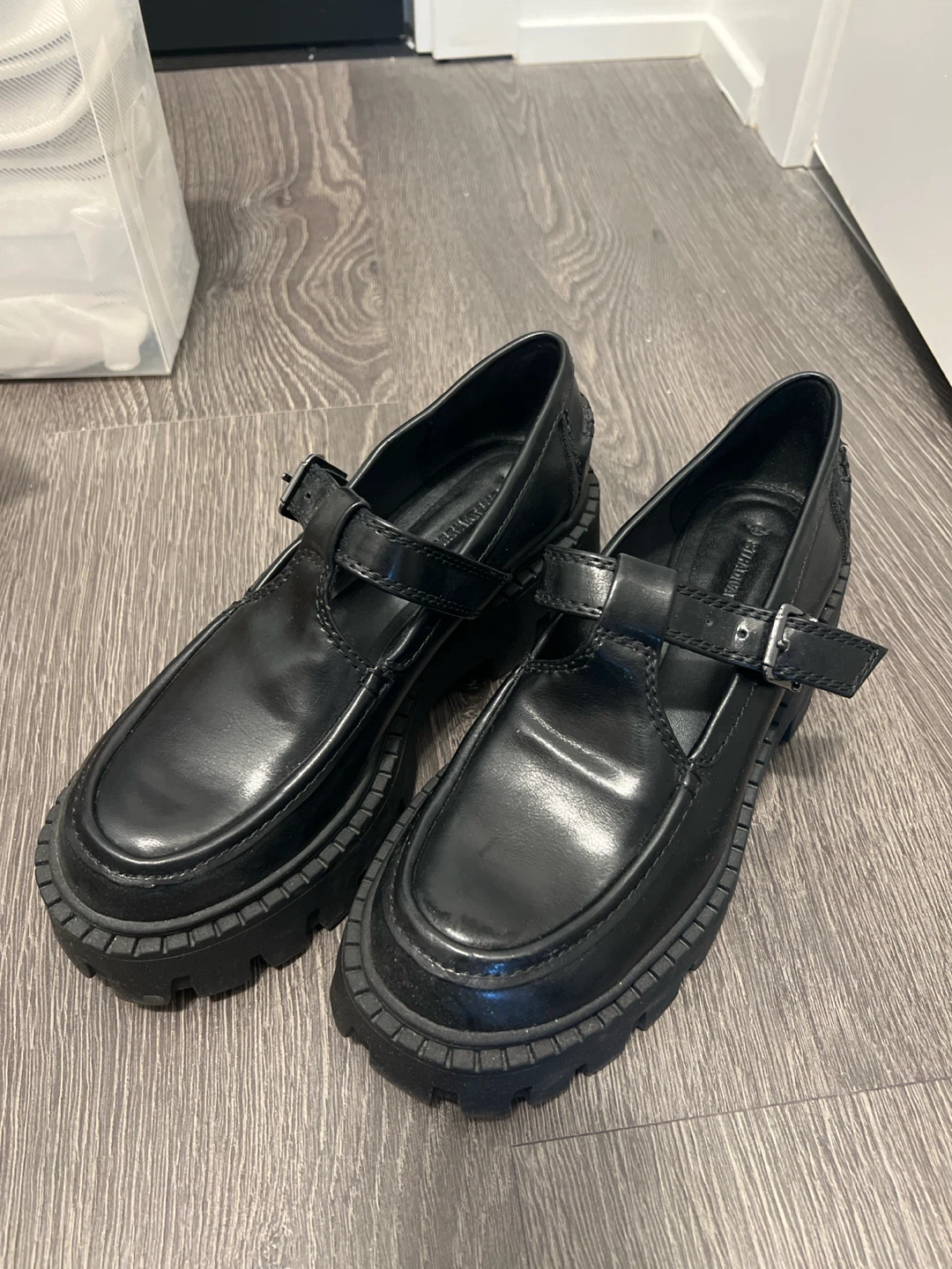 Stradivarius Black Platform Mary Jane Shoes Size 38