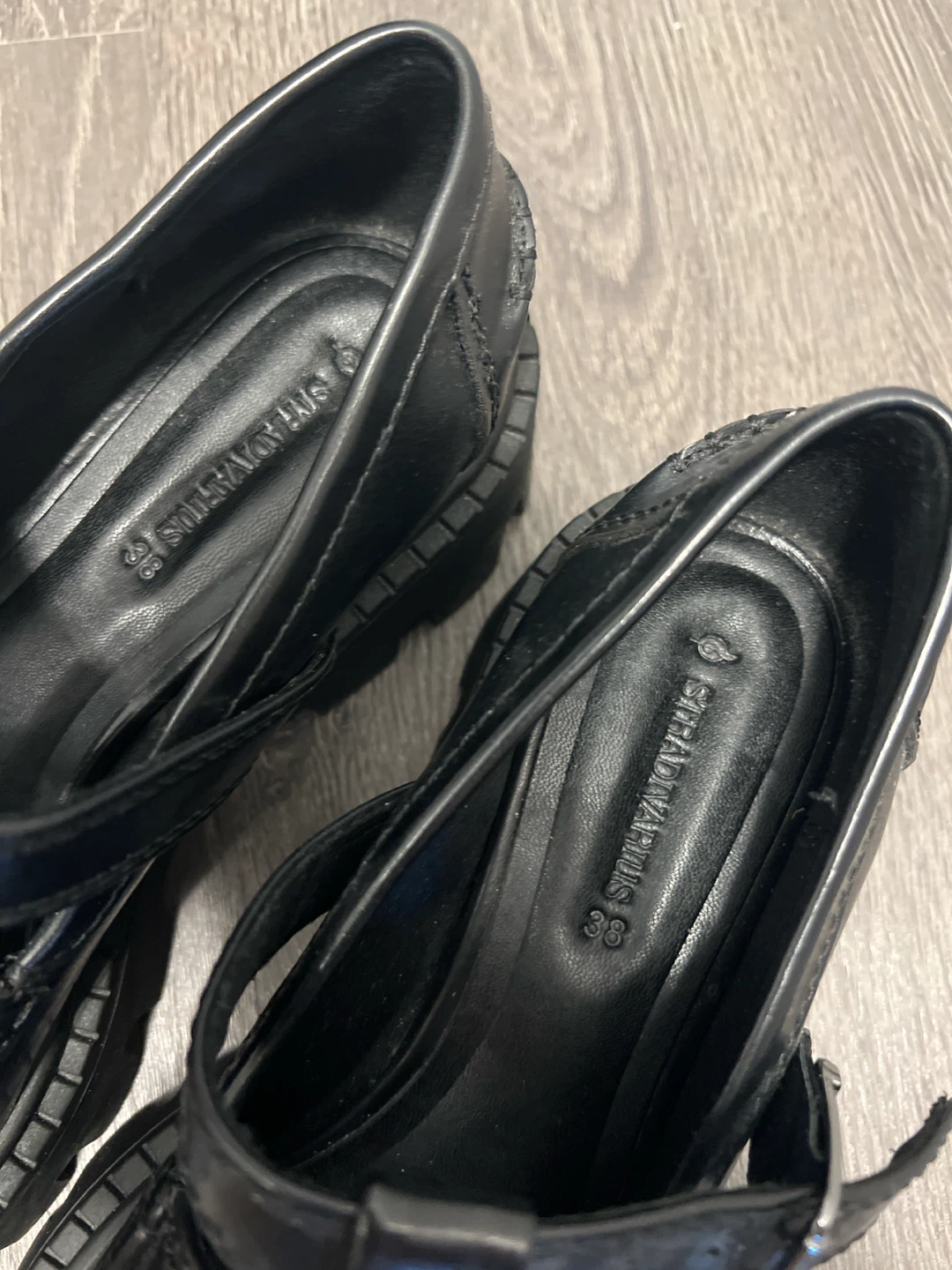 Stradivarius Black Platform Mary Jane Shoes Size 38 - photo 3