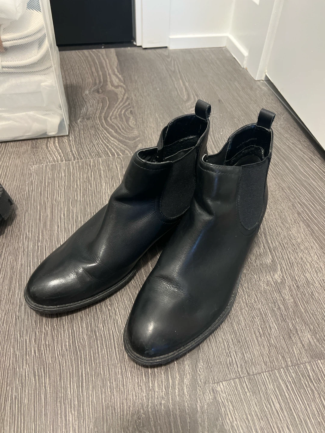 M&S Collection Black Leather Chelsea Boots
