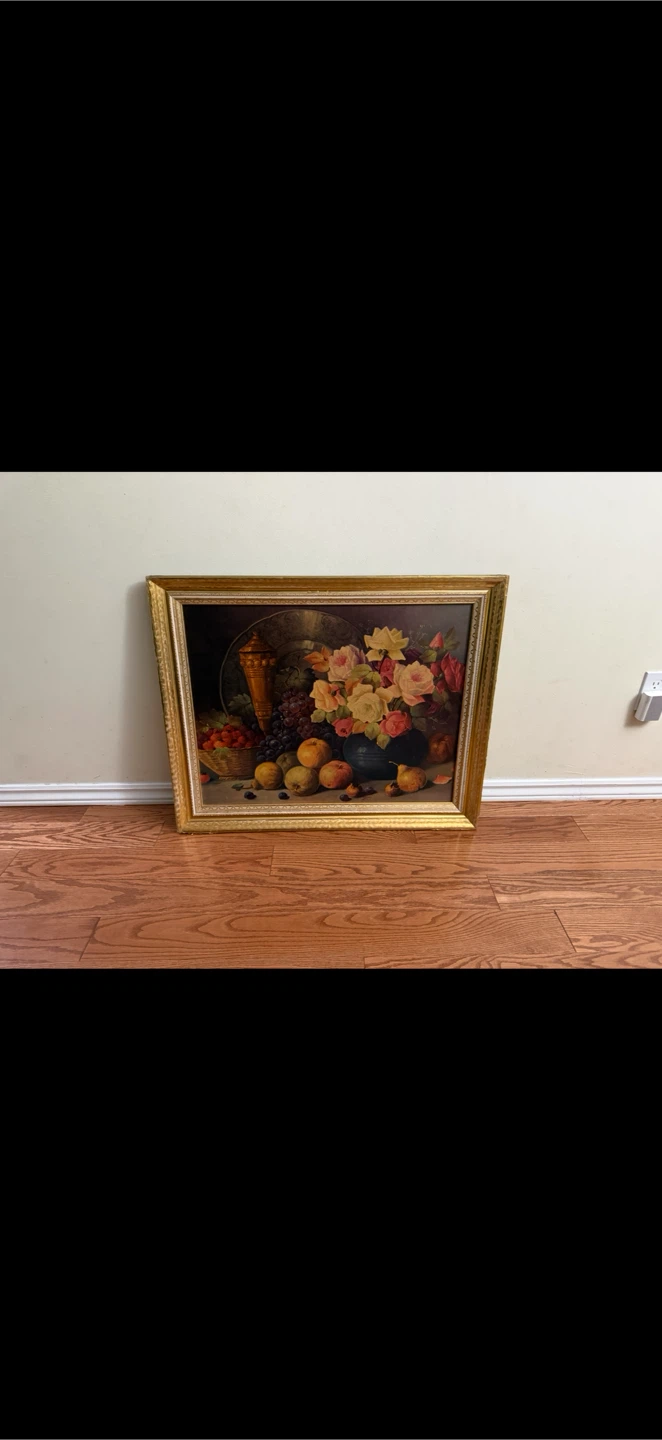 Flowers and Fruits Painting with Gold Frame - photo 5