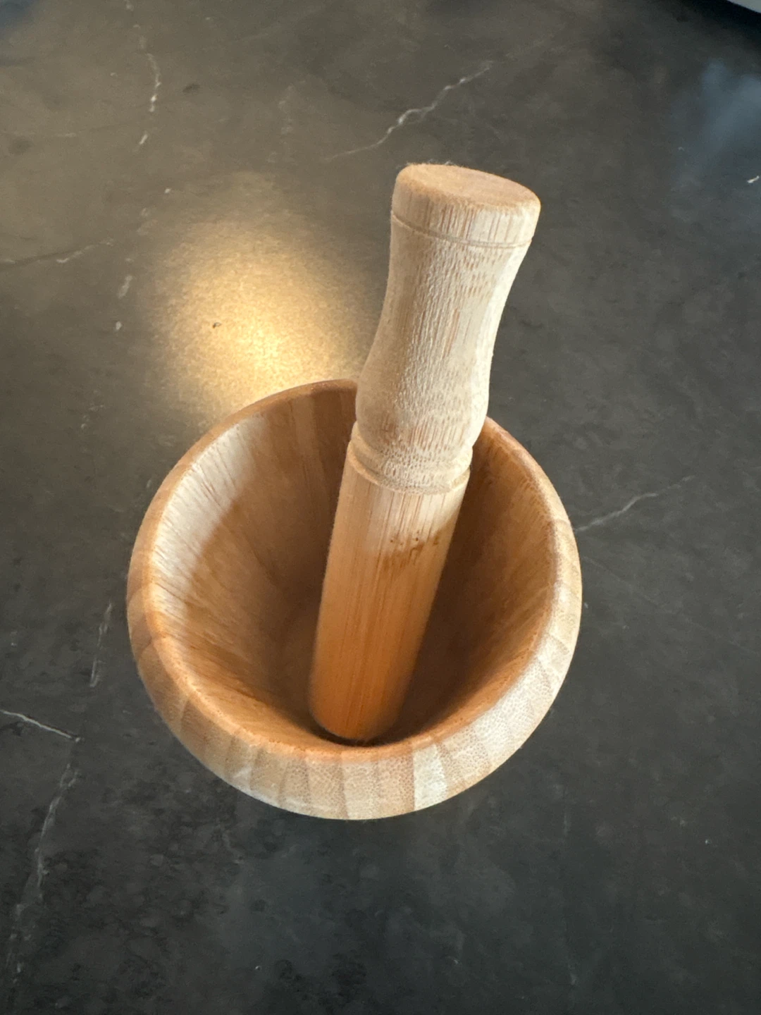 Bamboo Mortar and Pestle