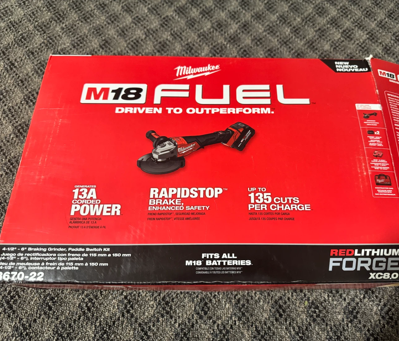 Milwaukee M18 FUEL 6" Braking Grinder Kit