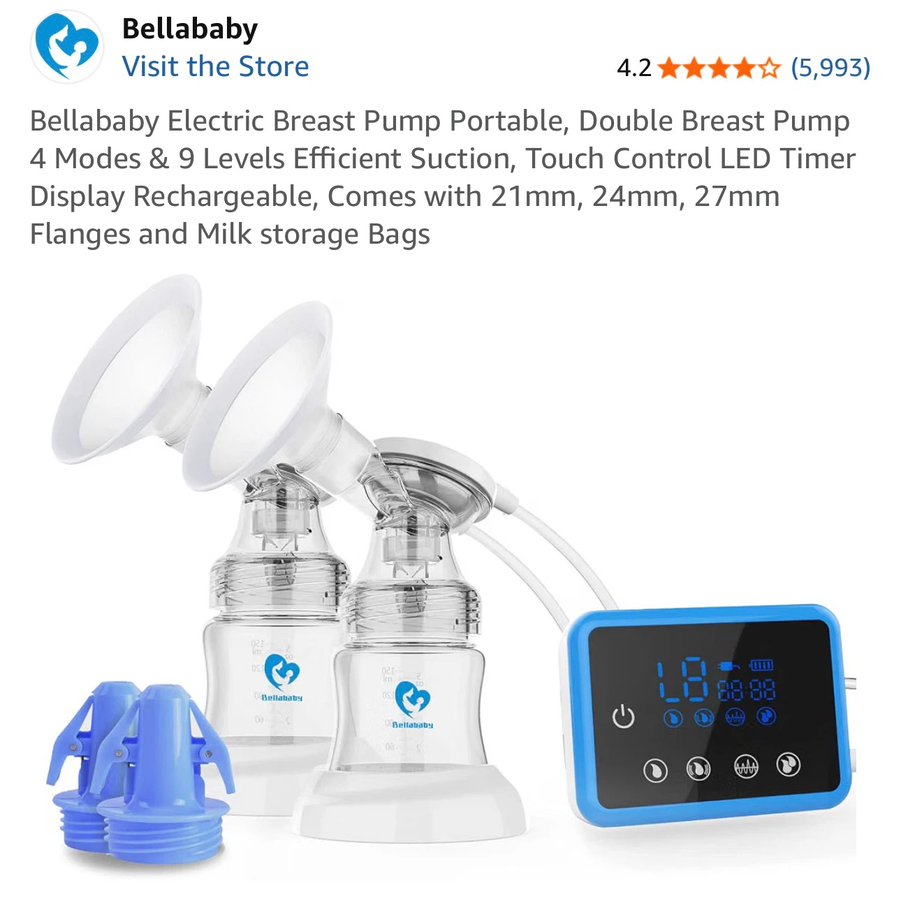Bellababy Electric Double Breast Pump Portable