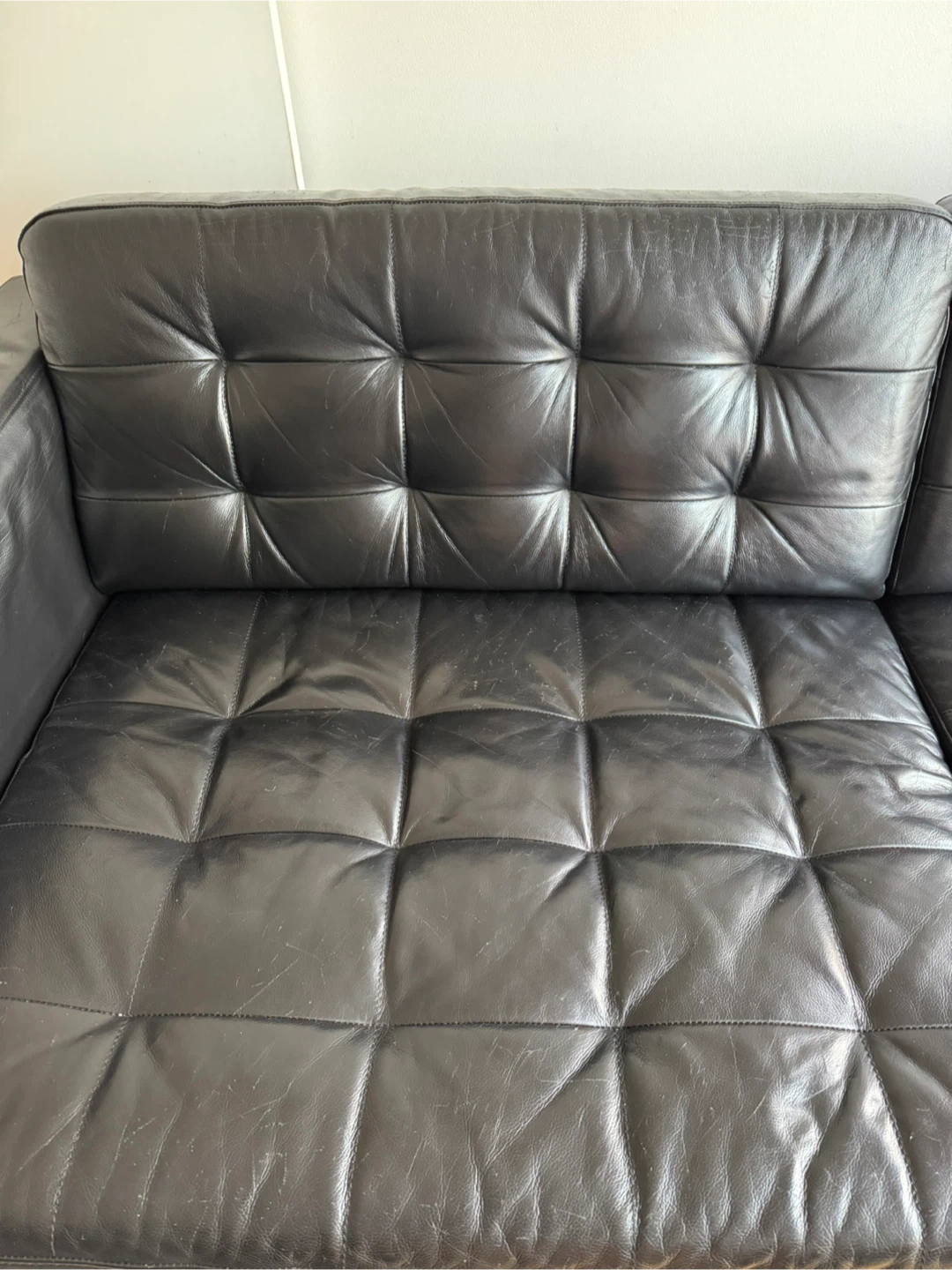IKEA Morabo 3-Seater Sofa - Black Leather - photo 4