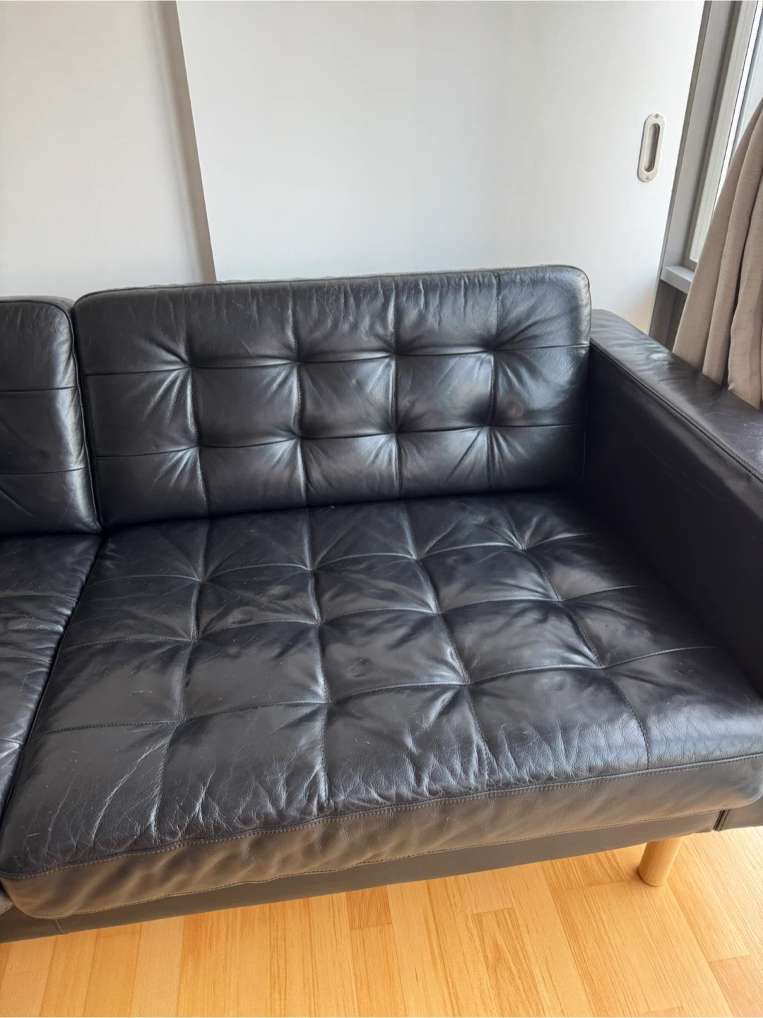 IKEA Morabo 3-Seater Sofa - Black Leather - photo 5