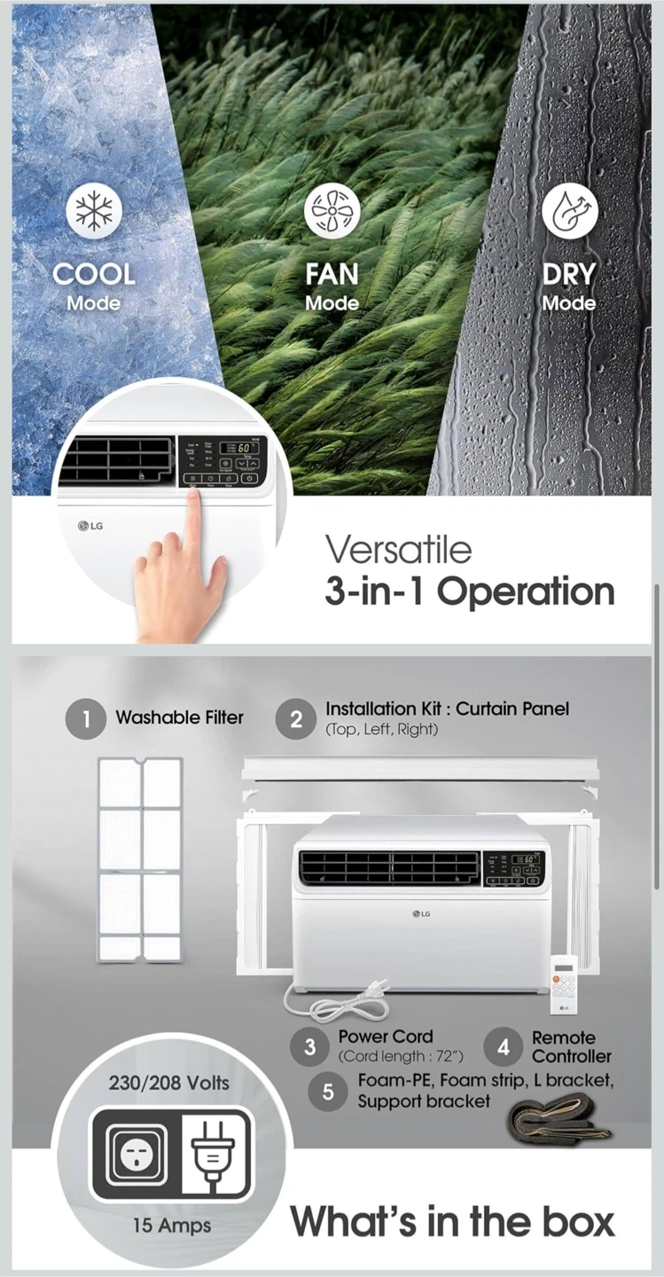 LG 23,500 BTU Dual Inverter Smart Window Air Conditioner - photo 2
