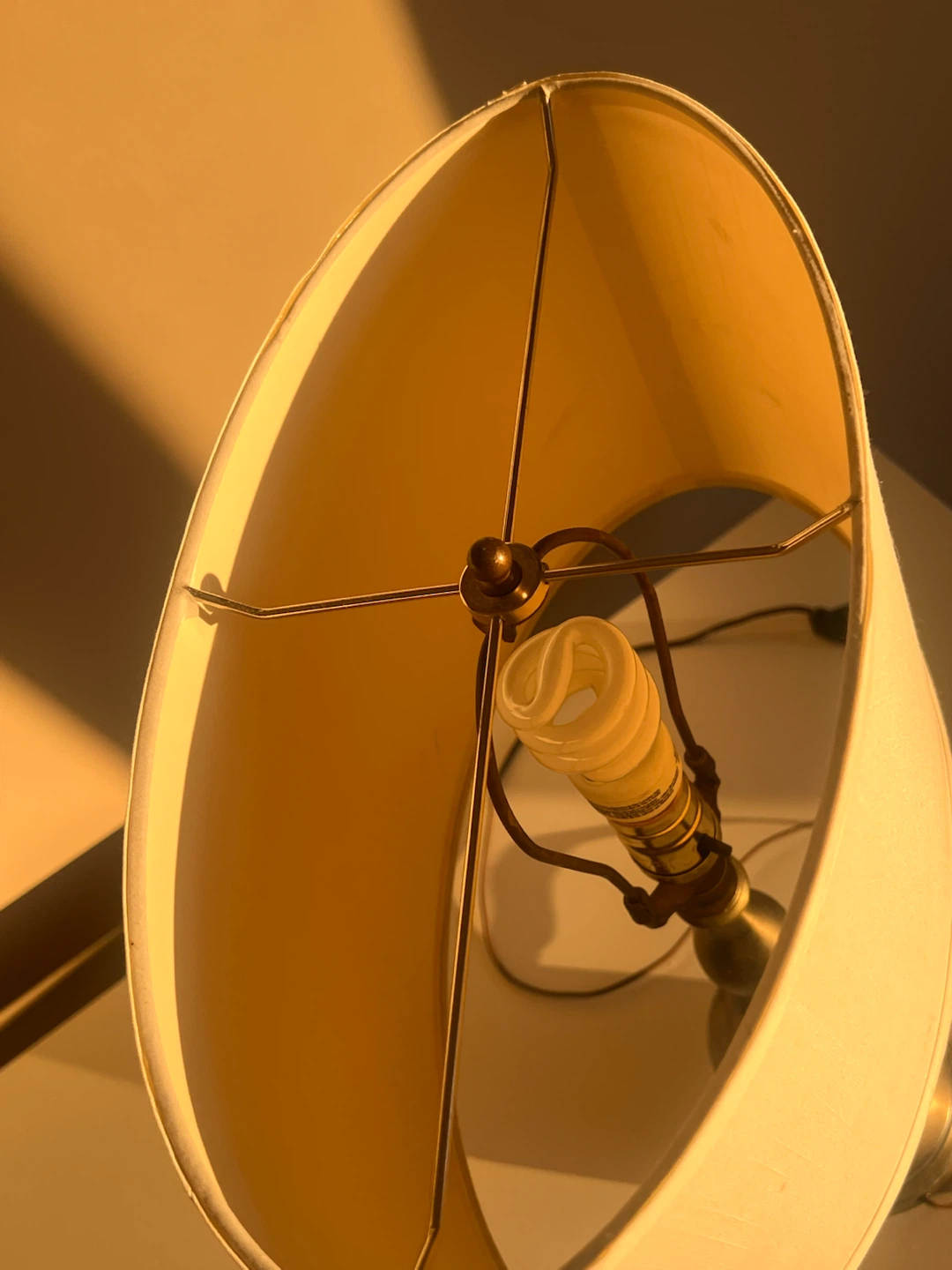 Brass Table Lamp with White Shade - photo 2
