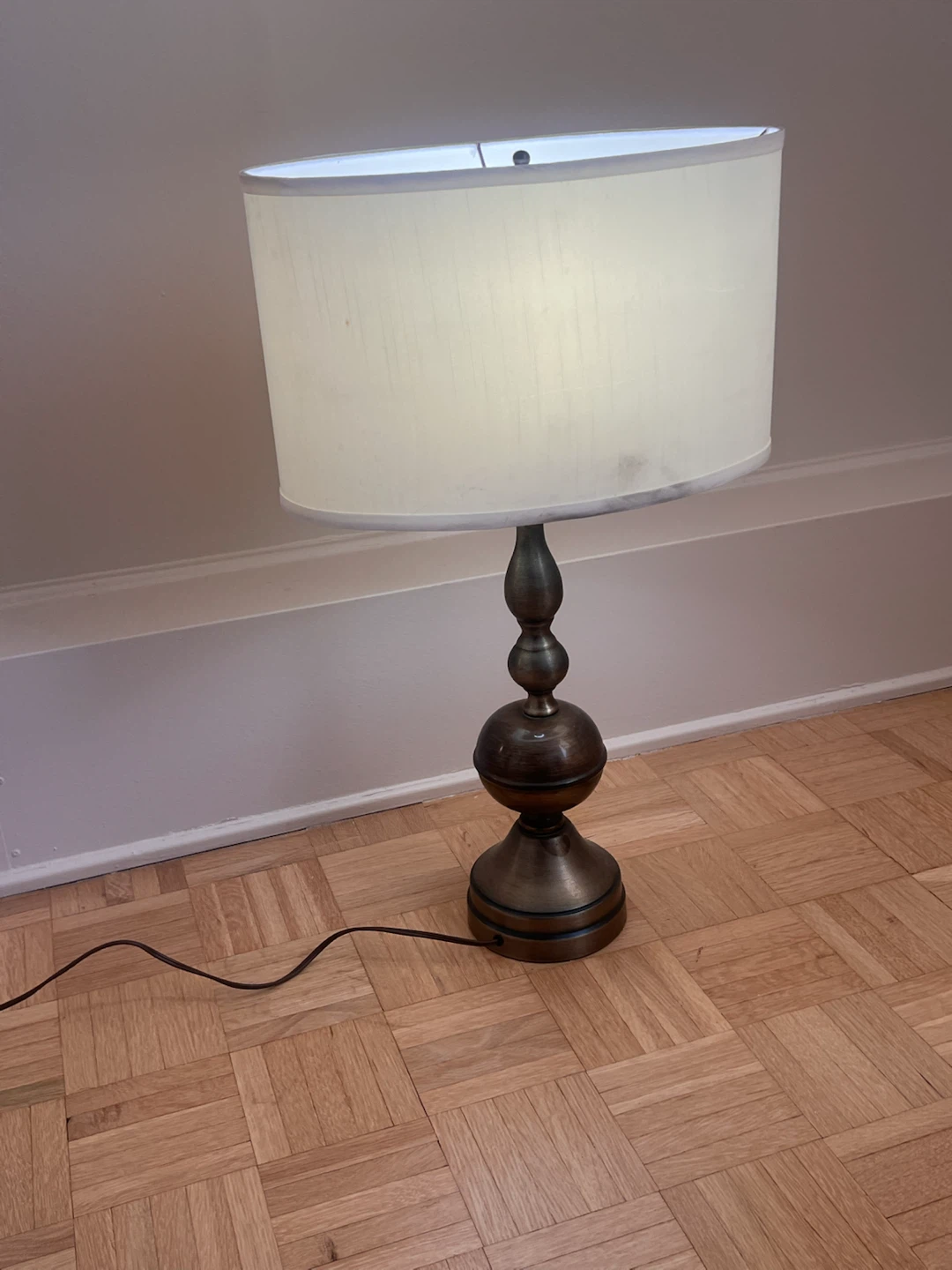 Brass Table Lamp with White Shade - photo 3