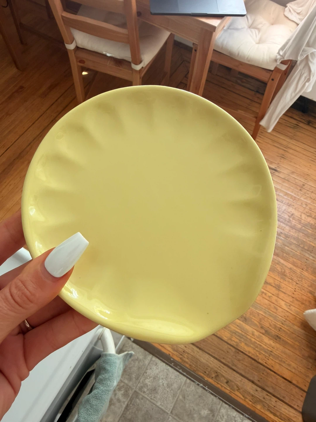 Anthropologie Yellow Spoon Rest Dish
