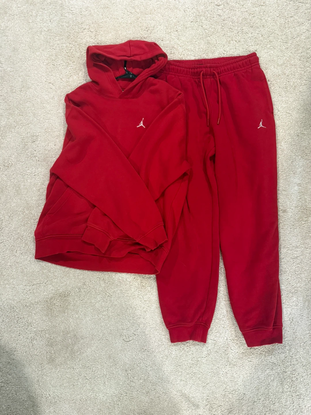 Jordan Red Hoodie and Sweatpants Set