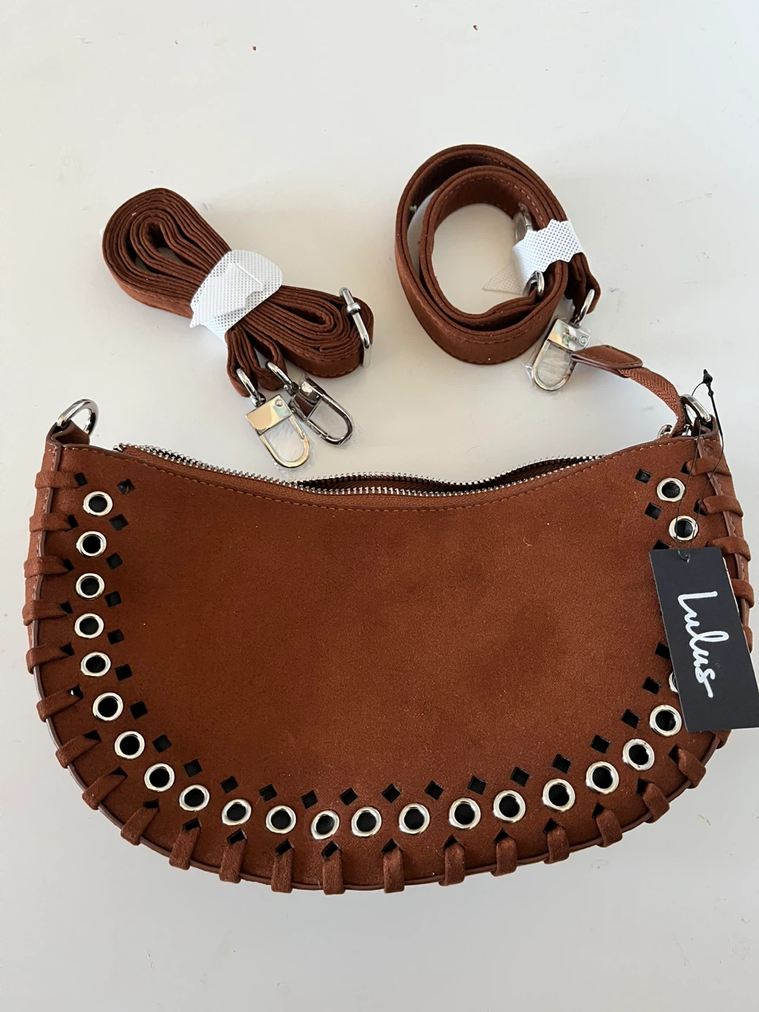 Lulus Suede Hobo Bag - Brown