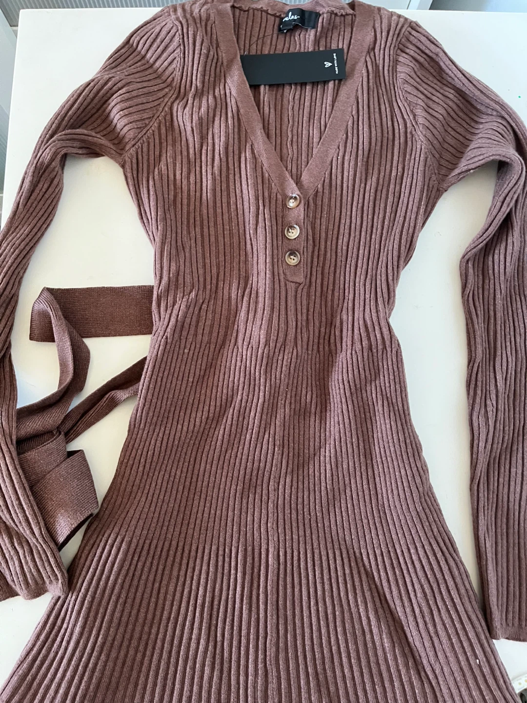 Lulus Ribbed Knit Dress with Belt - photo 2