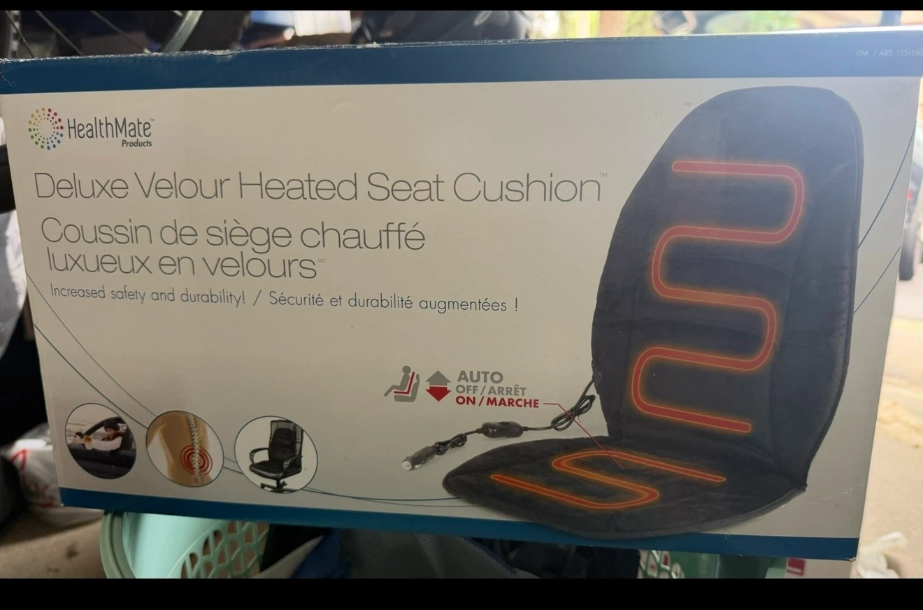 HealthMate Deluxe Velour Heated Seat Cushion