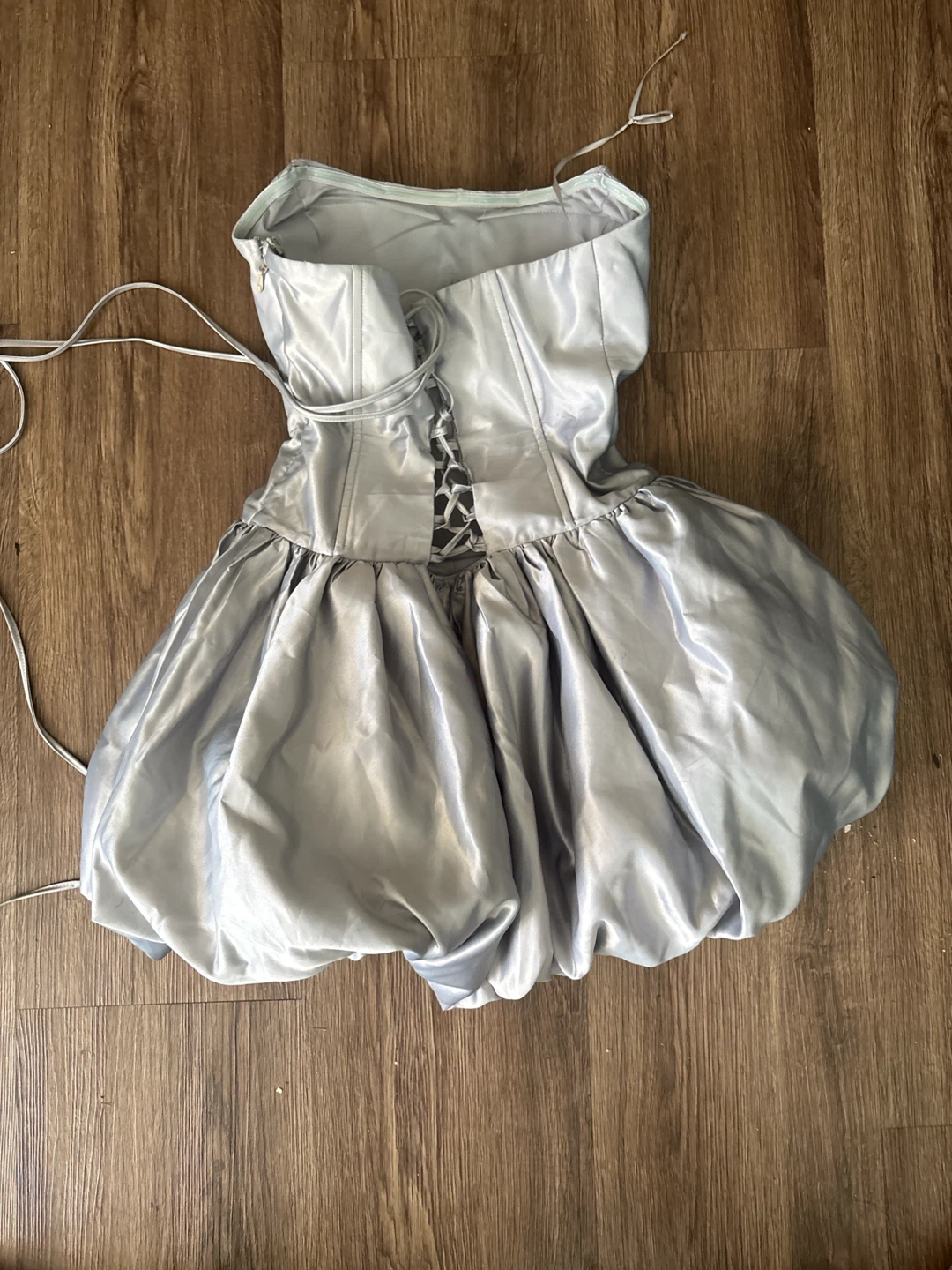 Silver Corset Bubble Hem Mini Dress - photo 2