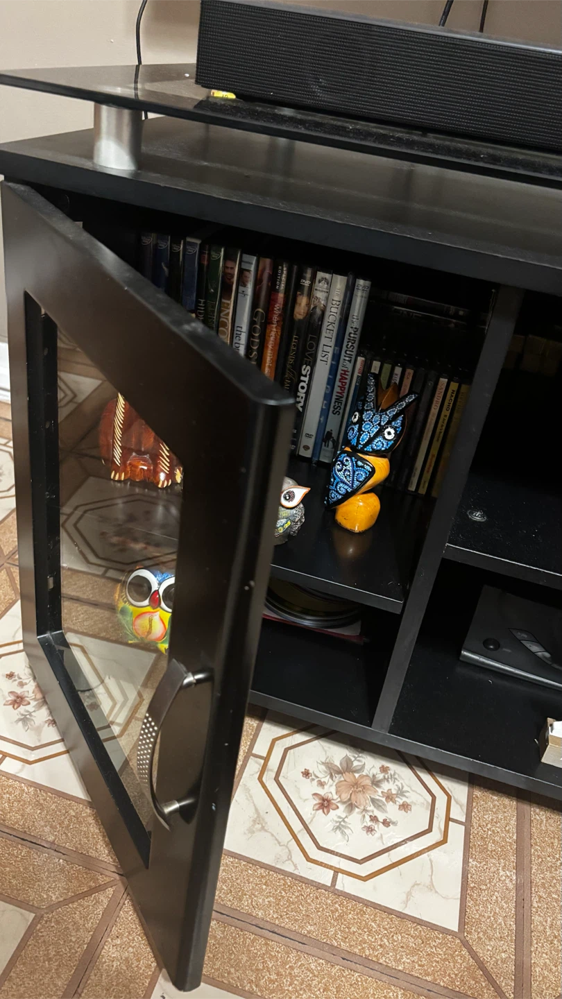 Black Entertainment Center with Glass Door - photo 2