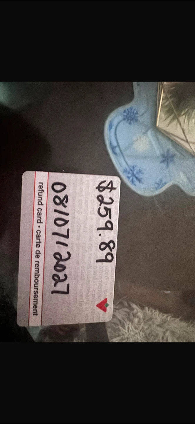 Refund Card $259.89